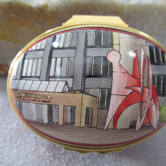 Halcyon Days Enamel Box, Alexander Calder Stabile for Michigan Bell - Picture 2 of 8